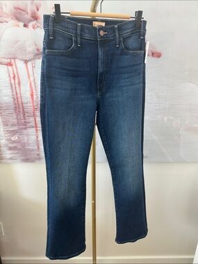 Mother- Women's Dark Blue High-Rise Straight Jeans -Taking chances